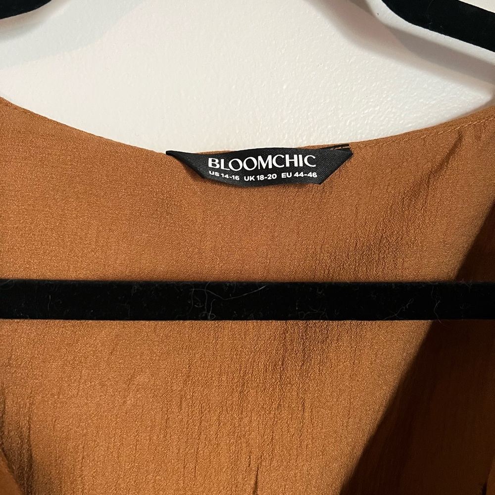 BloomChic Camel Ruffle Blouse - Picture 2 of 2